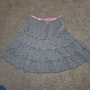 Woman's / junior's American Eagle black white gray wool tiered skirt size 0